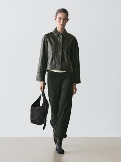 Massimo Dutti Куртка из кожи натурального мериноса