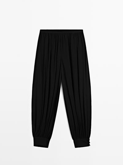 Massimo Dutti Брюки саруэль с пуговицами купить с доставкой.