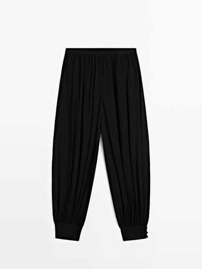 Брюки саруэль с пуговицами