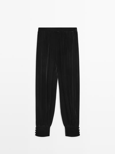 Massimo Dutti Бархатные брюки-саруэль - STUDIO купить с доставкой.