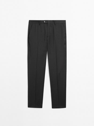 Massimo Dutti Брюки для костюма из смесовой хлопковой ткани