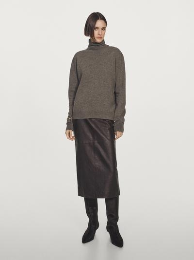 Massimo Dutti Вязанный свитер с высоким воротником из шерстяной смеси