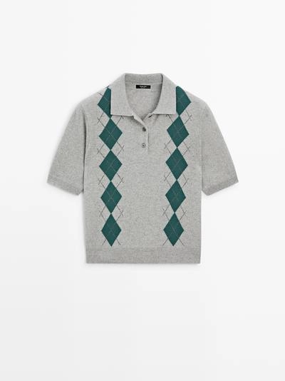 Поло с коротким рукавом из аргайльского вязаного полотна