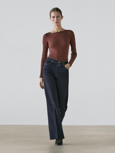 Massimo Dutti Джинсы с высокой посадкой и расклешенным кроем