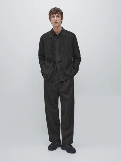 Кардиган из вязаного хлопково-шерстяного смеси с пуговицами- Заказать в России