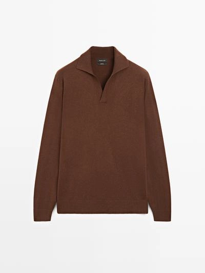 100% шерстяной водолаз с V-образным вырезом