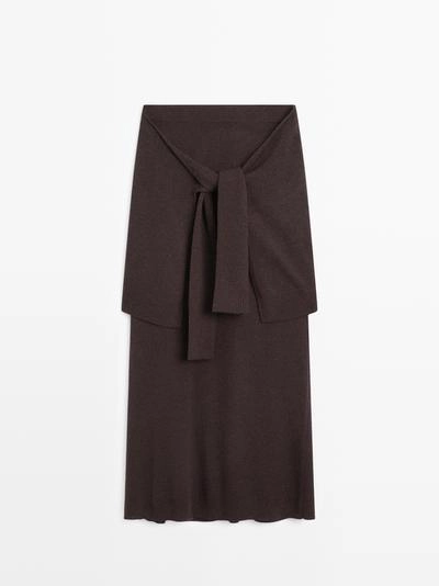 Юбка из трикотажа с деталями на завязках на рукавах- Заказать в России