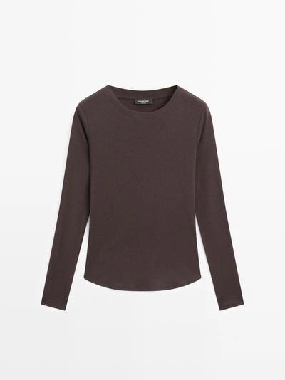 Футболка из хлопкового микса с длинным рукавом