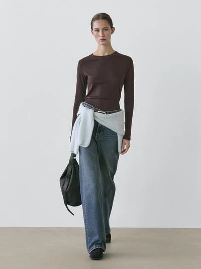 Футболка из хлопкового микса с длинным рукавом- Заказать в России