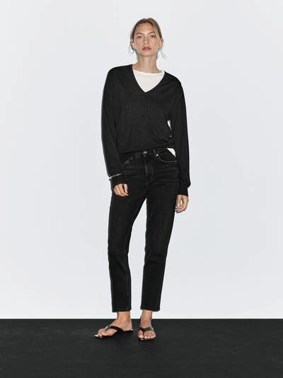 Джинсы MID-RISE CROPPED SLIM FIT- Заказать в России