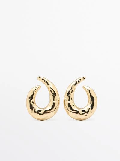 Серьги-кольца с текстурой- Заказать в России