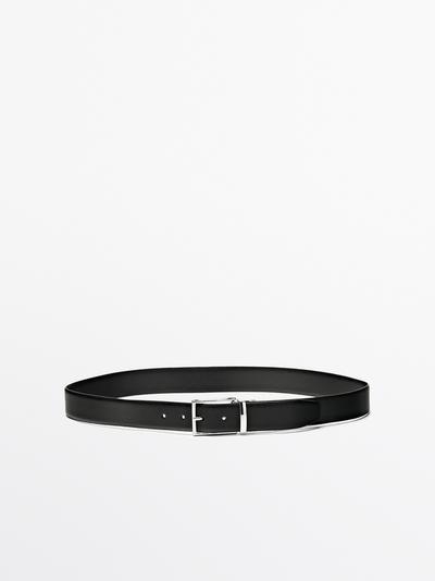 Massimo Dutti Реверсивный кожаный ремень из нубука