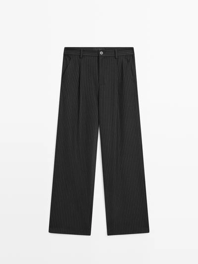 Широкие брюки в полоску- Заказать в России