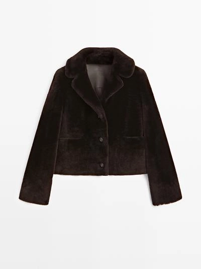 Короткая куртка из кожи ягненка мутона- Заказать в России