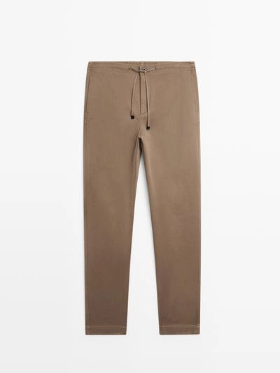 Брюки спортивного кроя из хлопково-смесовой ткани- Заказать в России