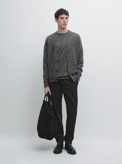 Massimo Dutti Кардиган из шерстяно-шелкового трикотажа