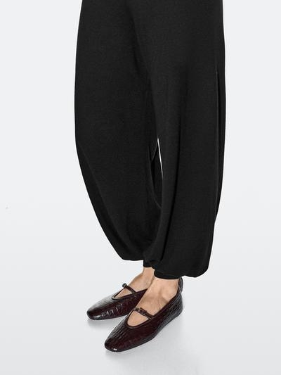 Massimo Dutti Туфли-балетки из мягкой кожи под крокодила