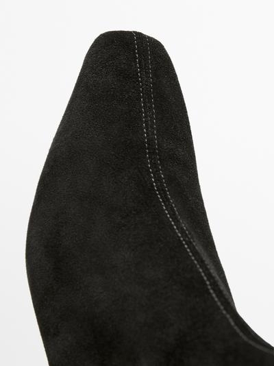 Massimo Dutti Ботильоны на платформе из разделочной кожи