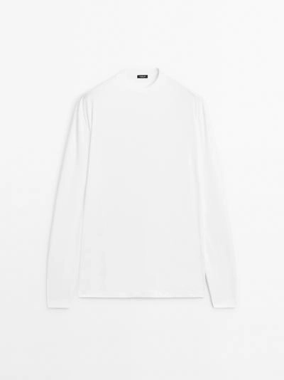 Футболка с длинным рукавом из средневесного хлопка- Заказать в России