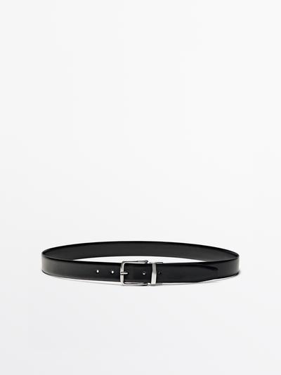 Massimo Dutti Реверсивный пояс из натуральной кожи нубук