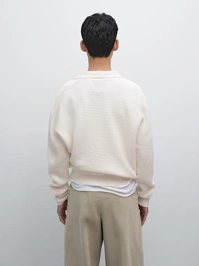 Вязанный свитер с воротником на пуговицах- Заказать в России