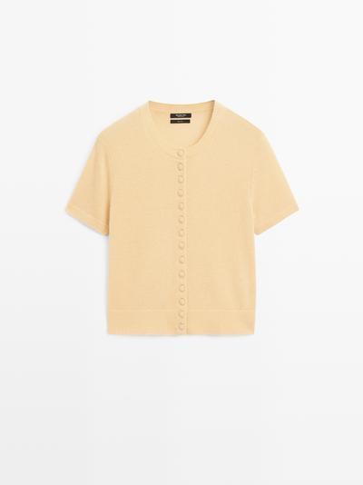 Massimo Dutti Кардиган из шерсти с коротким рукавом