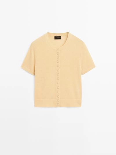 Кардиган из шерсти с коротким рукавом- Заказать в России