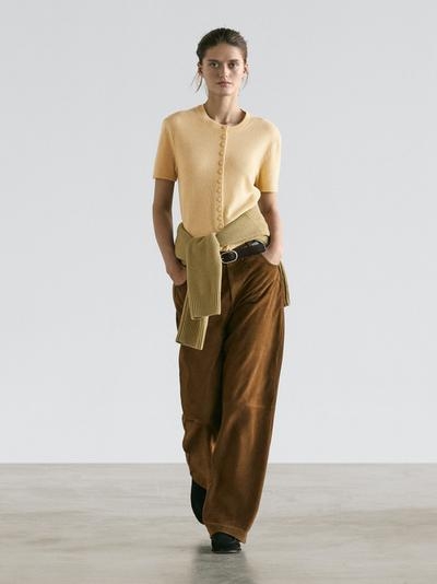 Massimo Dutti Кардиган из шерсти с коротким рукавом