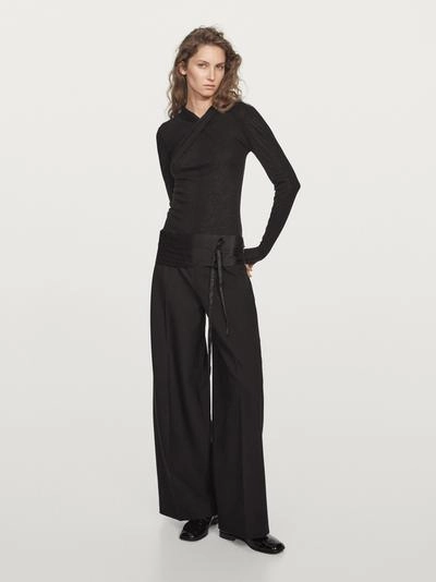 Топ с перекрещивающимися лямками из льна и шерсти- Заказать в России