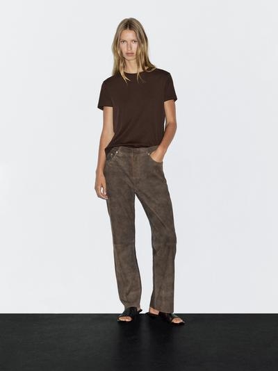 Massimo Dutti Футболка из 100% хлопка с деталями шва