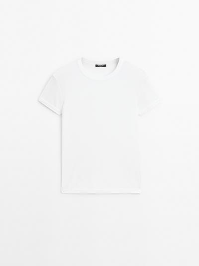 Massimo Dutti Футболка с коротким рукавом из 100% хлопка