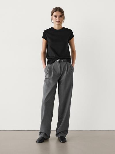 Massimo Dutti Футболка с короткими рукавами из 100% мерсеризированного хлопка