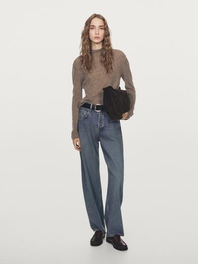 Massimo Dutti Вязанный свитер из шерстяной смеси с макраме-воротником купить с доставкой.