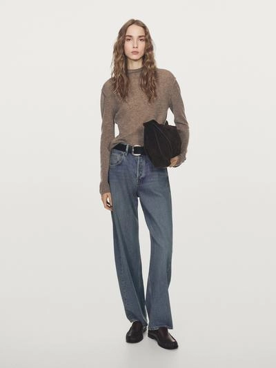 Вязанный свитер из шерстяной смеси с макраме-воротником- Заказать в России