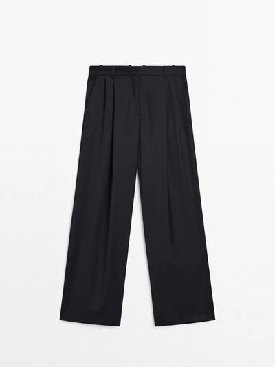 Штаны из 100% шерсти с запахом