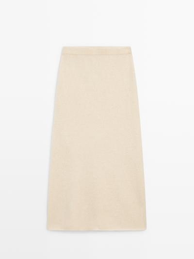 Massimo Dutti Юбка-миди из вязанного альпака и шерсти