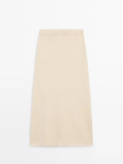 Юбка-миди из вязанного альпака и шерсти- Заказать в России