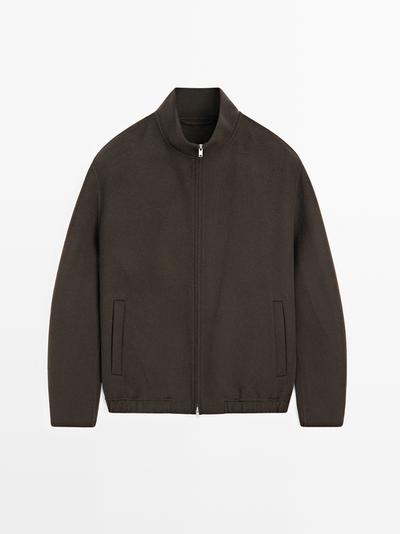 Massimo Dutti Пиджак из шерстяной смеси с высоким воротником