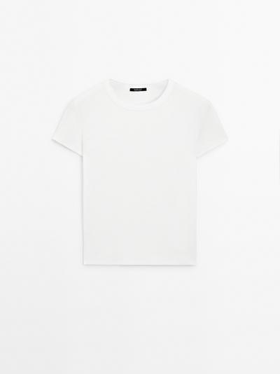 Massimo Dutti Футболка с коротким рукавом из плотного рубчика