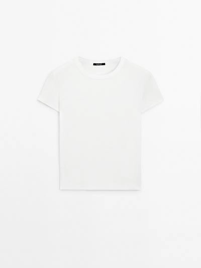 Футболка с коротким рукавом из плотного рубчика- Заказать в России