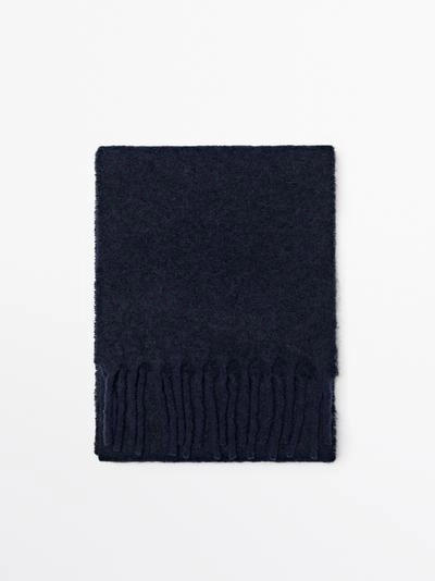 Шарф из альпаки и шерсти с бахромой- Заказать в России