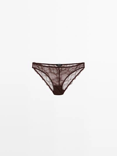 Трусики с кружевными вставками блонди- Заказать в России