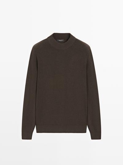 Massimo Dutti Вязанный свитер из хлопковой смеси с маканым воротником купить с доставкой.