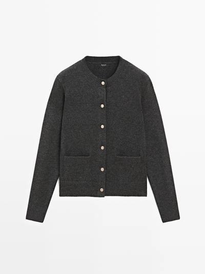 Кардиган из вязаного полотна с золотыми пуговицами