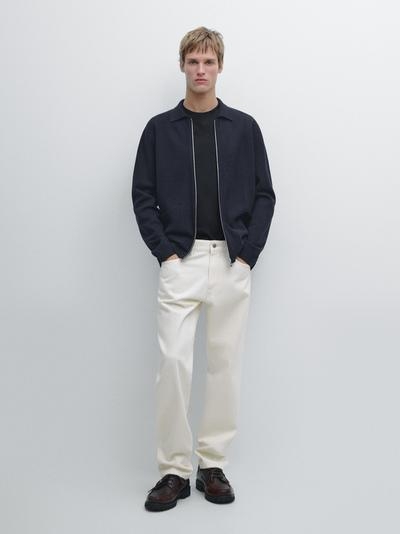 Massimo Dutti Кардиган из хлопка и шерсти с молнией и карманами купить с доставкой.