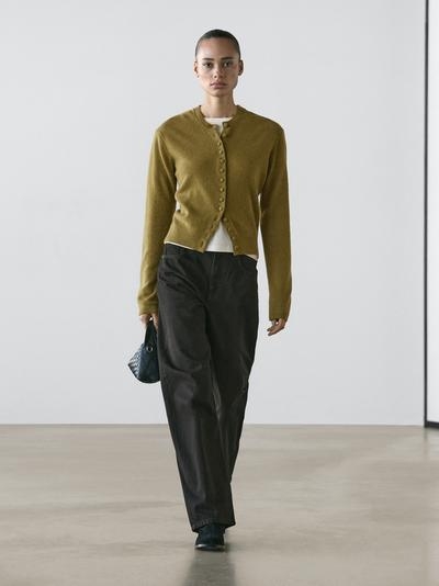 Massimo Dutti Кардиган из шерсти с покрытыми пуговицами