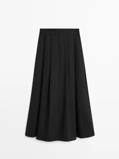 Юбка миди с боковыми складками- Заказать в России