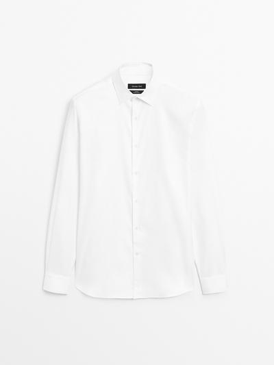 Massimo Dutti Рубашка слим-фит из хлопка оксфорд