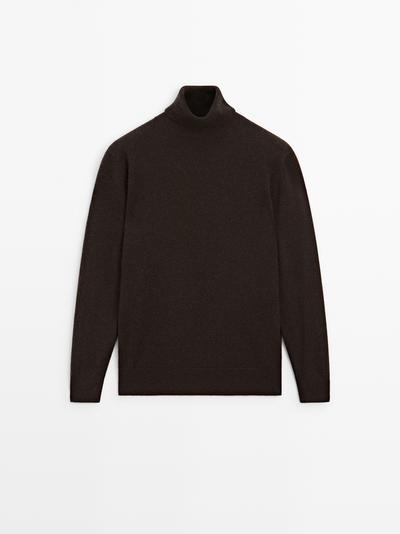 Massimo Dutti Вязанный свитер с высоким воротником из 100% кашемира