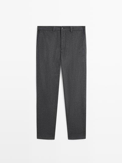 Massimo Dutti Брюки из шерстяной смеси фланели